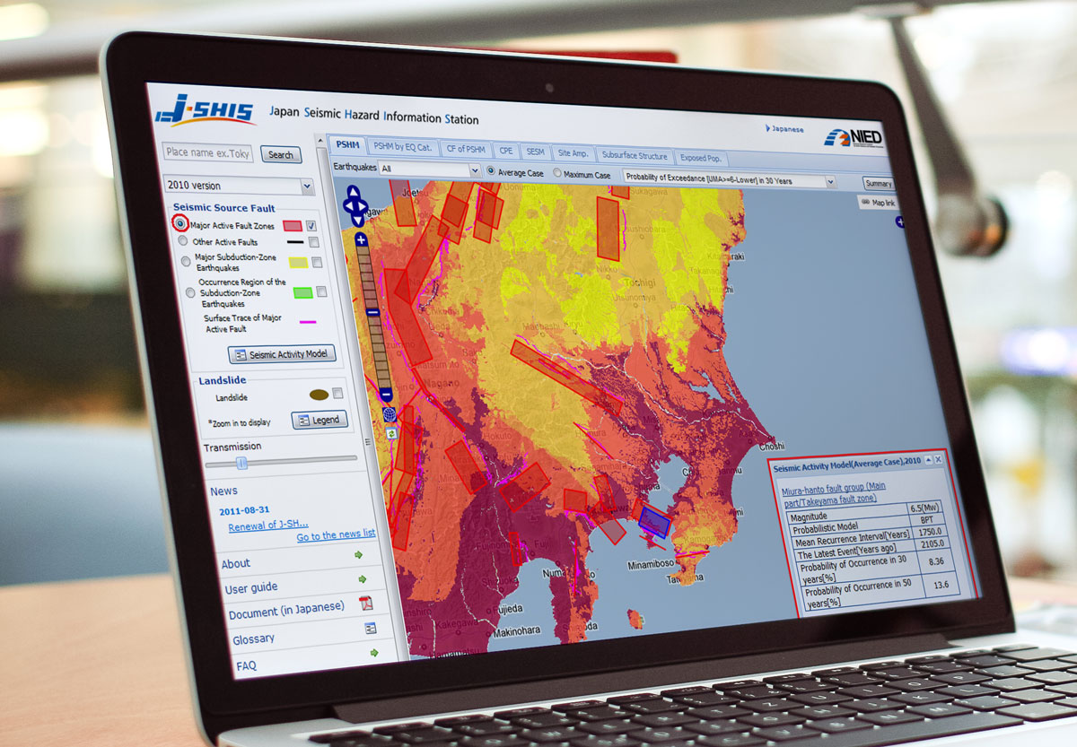 J-SHIS seismic hazard maps