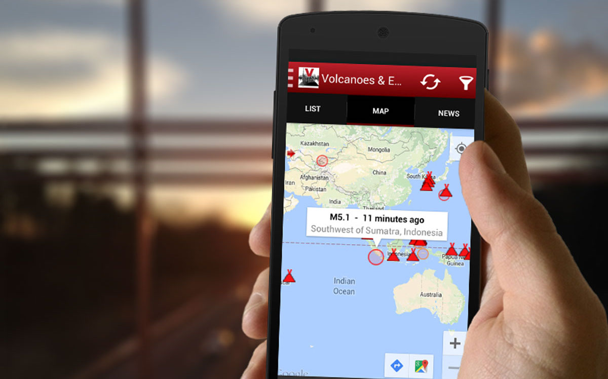 Volcanoes & Earthquakes application
